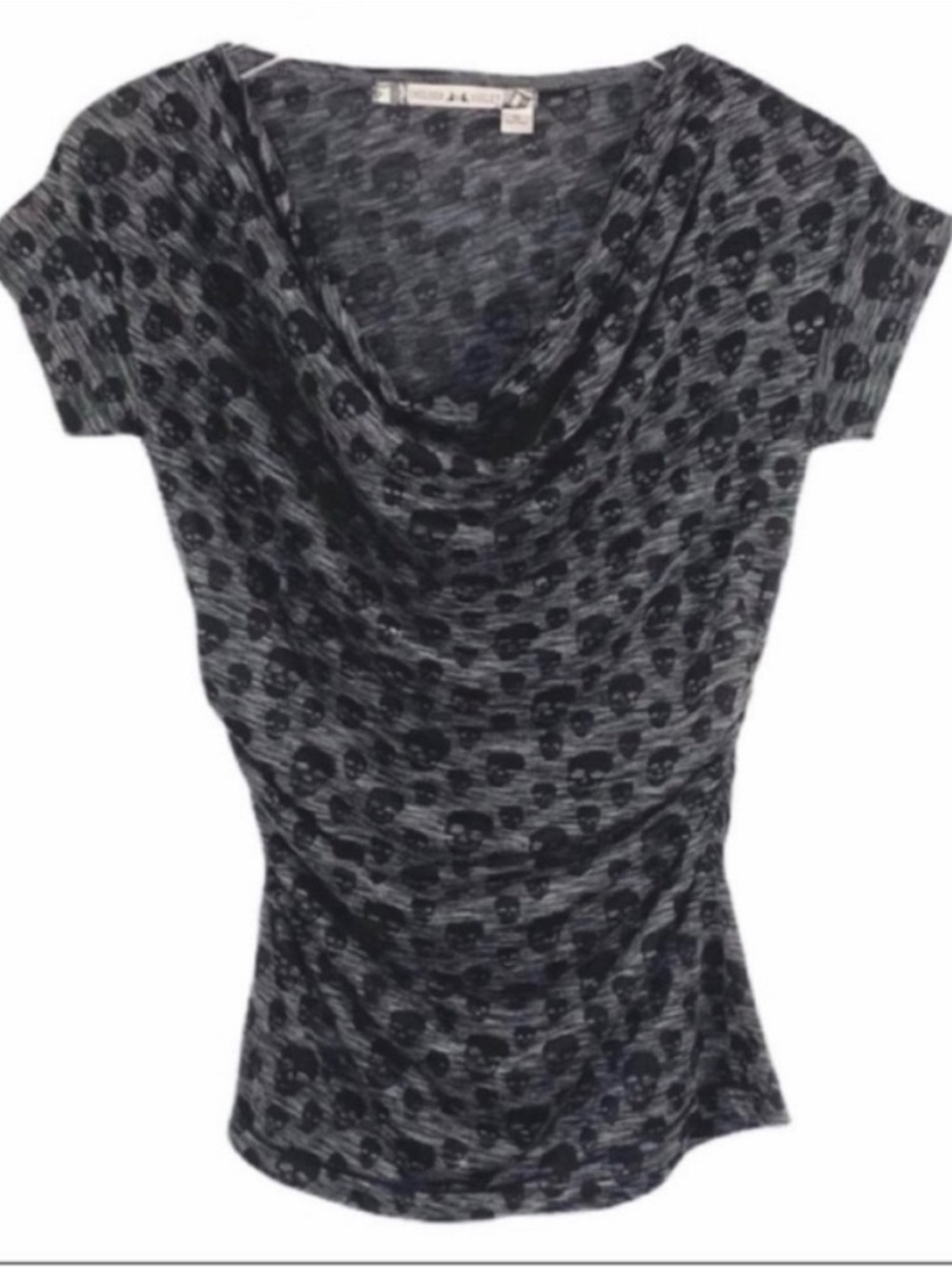 CHELSEA & VIOLET Skulls cowl neck top S - Picture 5 of 10